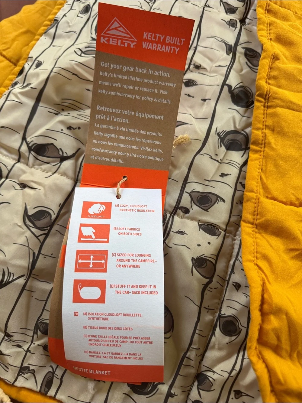 Kelty bestie blanket camping picnic sunflower color/ aspen cloudloft NEW NWT